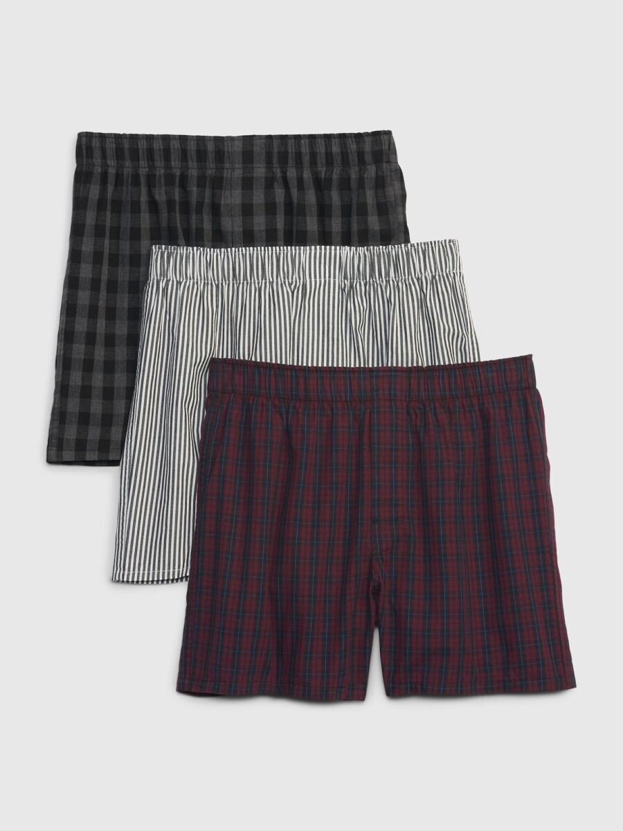 Calzoncillos Pack X3 Hombre - Red Black Plaid 