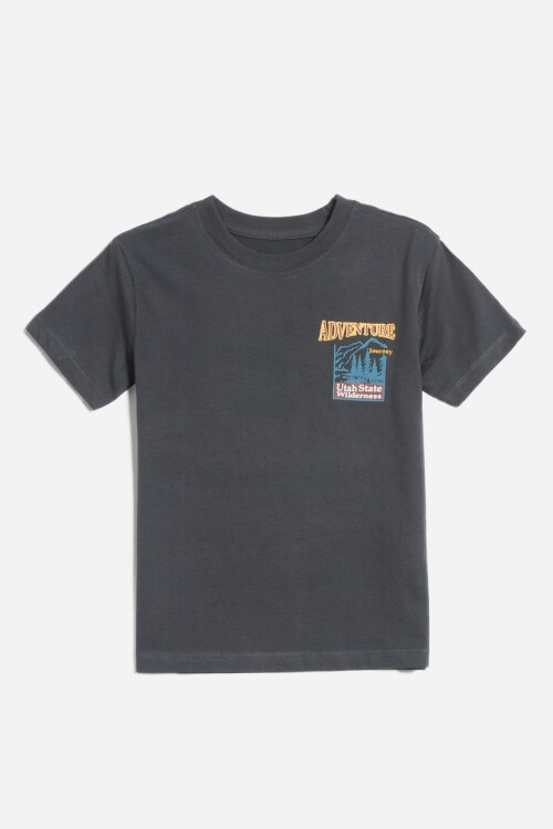 T-shirt estampa Adventure NEGRO