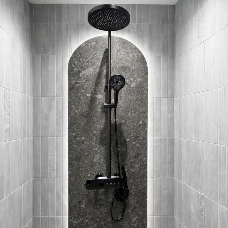 GRIFERIA BARRAl DUCHA CON TRANSFERENCIA GUN METAL GRAFITO-GUNMETAL
