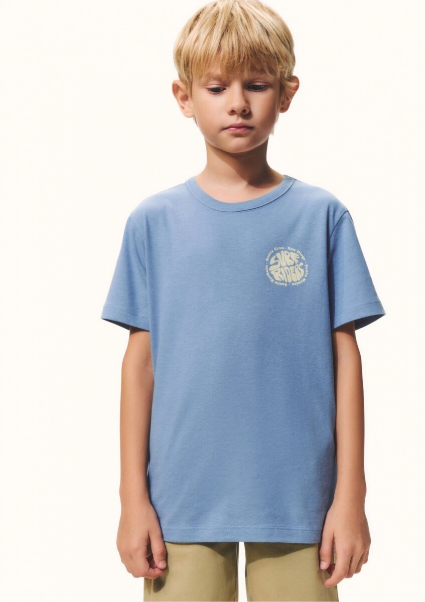 CAMISETA INFANTIL CON ESTAMPA - AZUL 