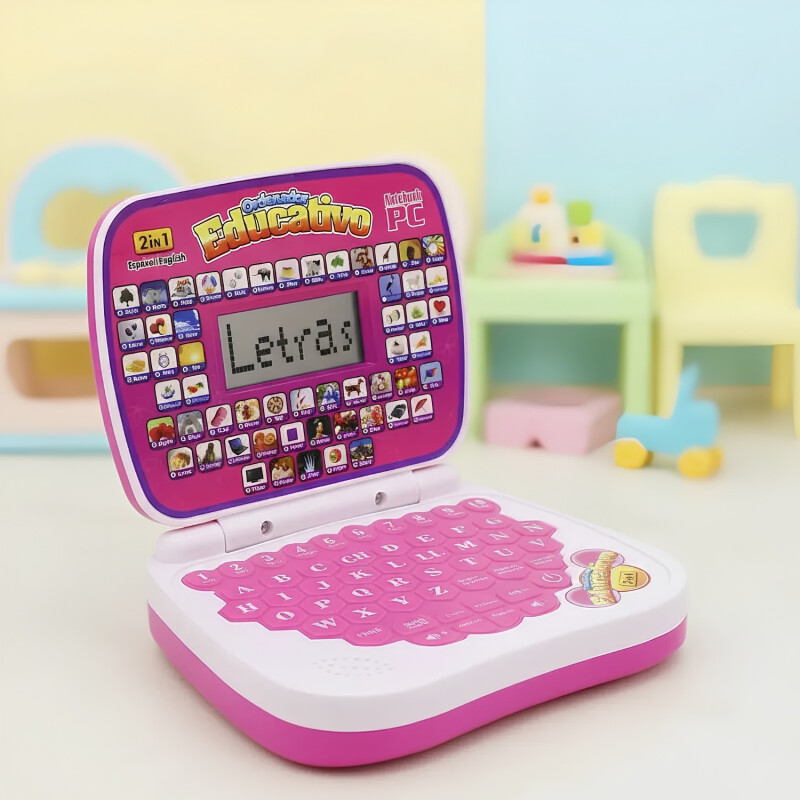 Mini Laptop Infantil Educativa Didactica Rosa