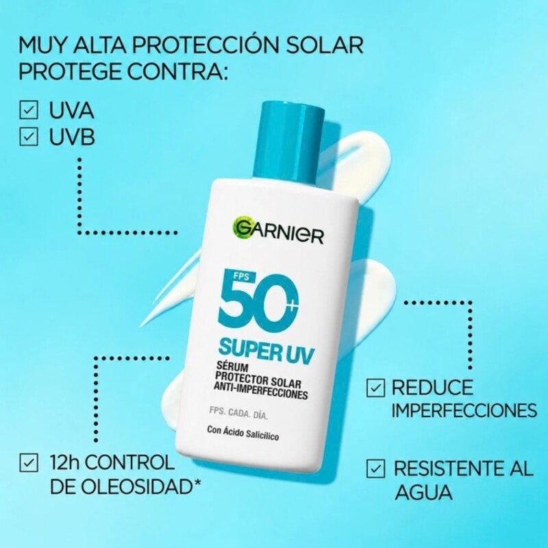 Serum Protector Solar Garnier Anti-Imperfecciones FPS50 40ml Serum Protector Solar Garnier Anti-Imperfecciones FPS50 40ml