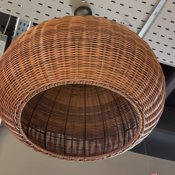 Lámpara colgante campana de bambú E27 Ø600x380mm IX9516
