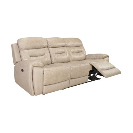SILLÓN 3 CUERPOS CUERO MARRON MR POWER TAUPE