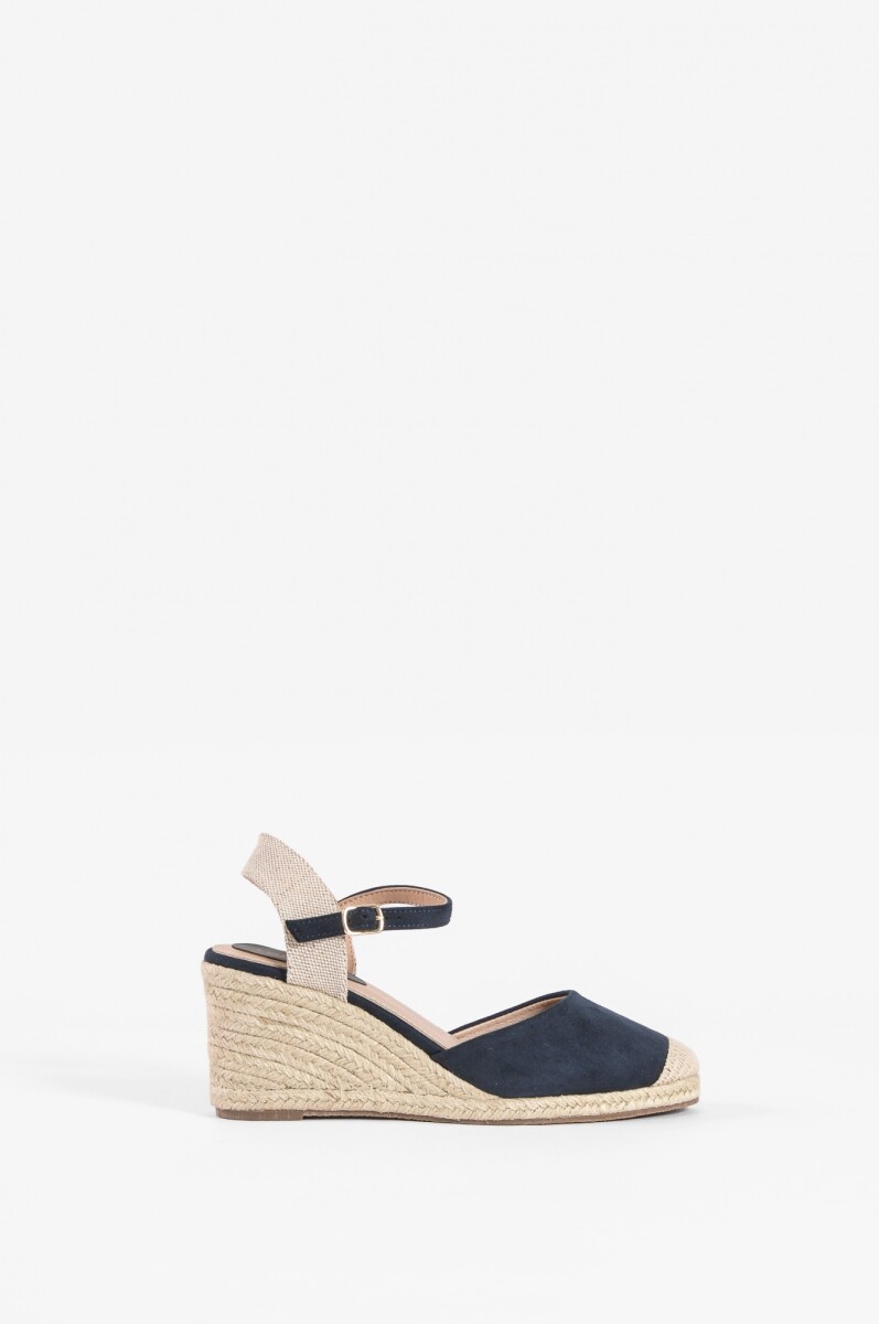 Sandalia con plataforma de yute - azul marino 