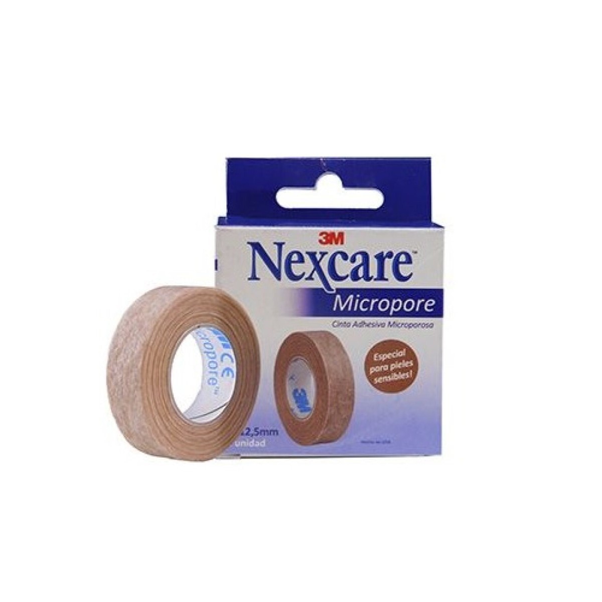 Cinta Micropore Color Piel 1,25 cm x 9,1 m 