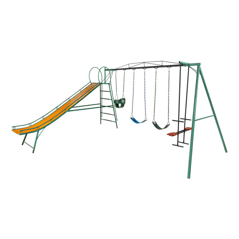 Juego Combinado Infantil con tobogán N°5. Caballito, 2 hamacas de cincha y 1 hamaca de bebe. Juego Combinado Infantil con tobogán N°5. Caballito, 2 hamacas de cincha y 1 hamaca de bebe.