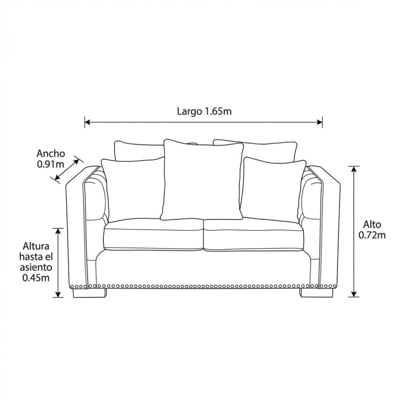 SOFA 2 PUESTOS MARIANA - CRUDO 305530 (CD) Unica