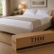 Cama SmartBox HAMPTONS Plaza Y Media 110x190 cm Beige
