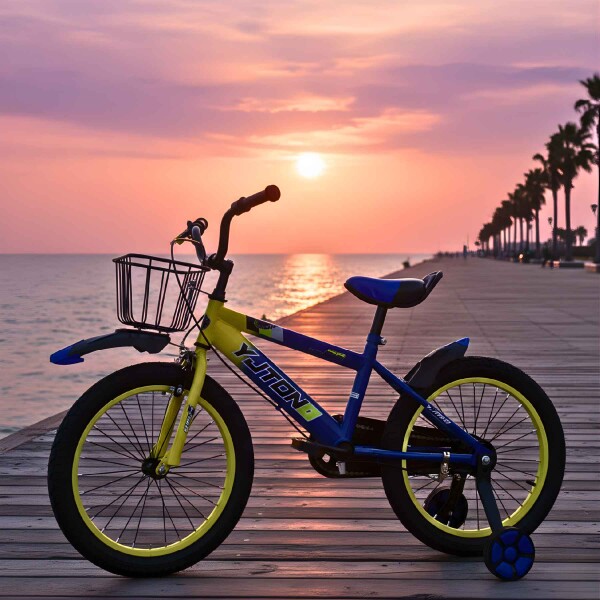 Bicicleta Infantil Yjtong R14 Canasto Parrilla Guardabarros Azul 1