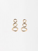 Pendientes Largos Con Aros dorado