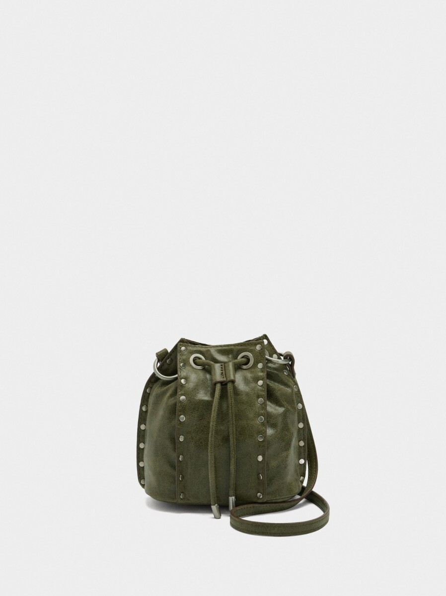 Bolso Bombonera Con Tachuelas - verde 