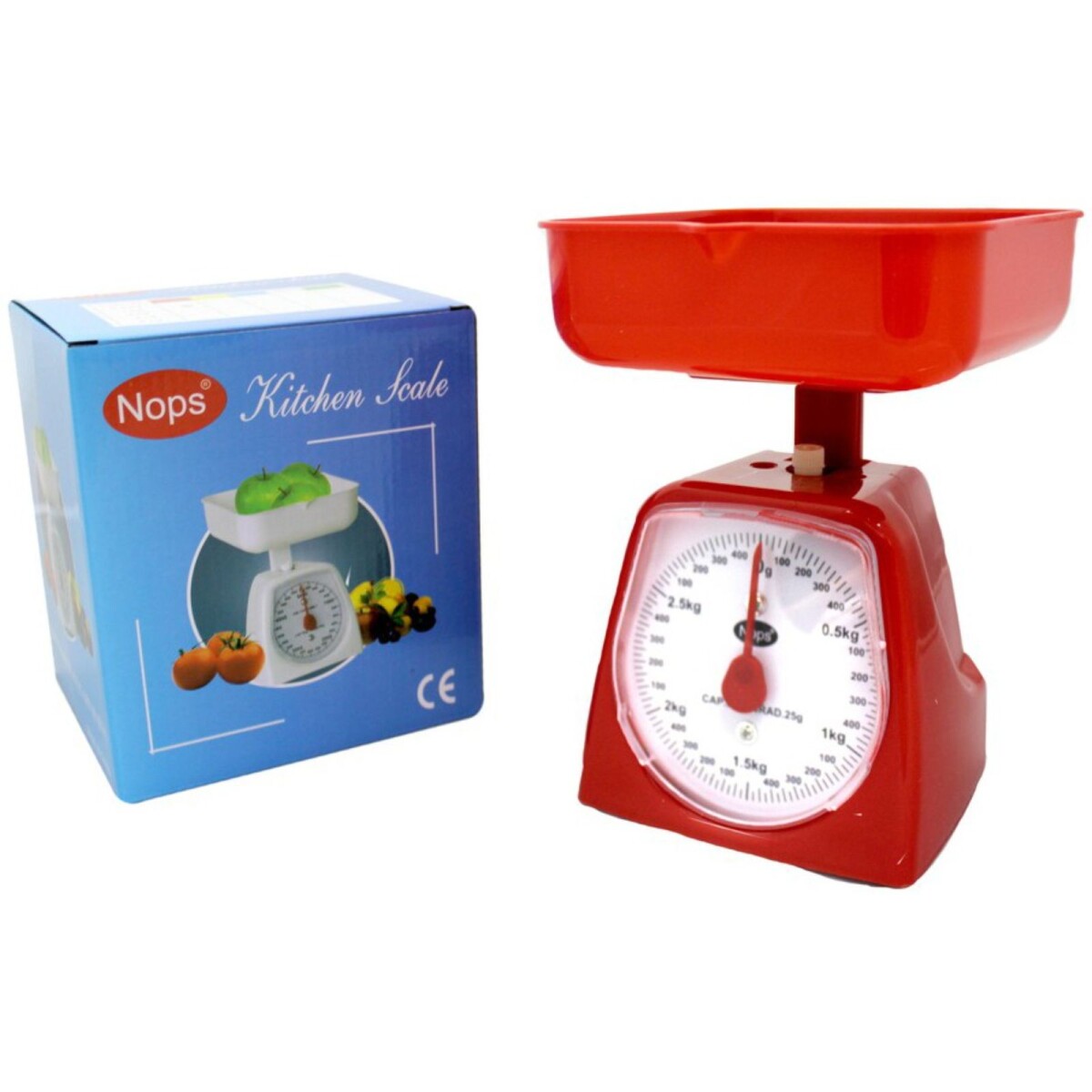 Balanza Cocina Hasta 3 Kilos C/ Bandeja Porta Verdura Fruta - Color Variante Rojo 