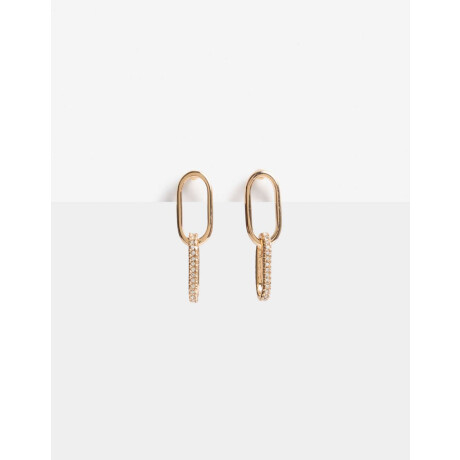 Aros De Eslabones Bañados En Oro Dorado