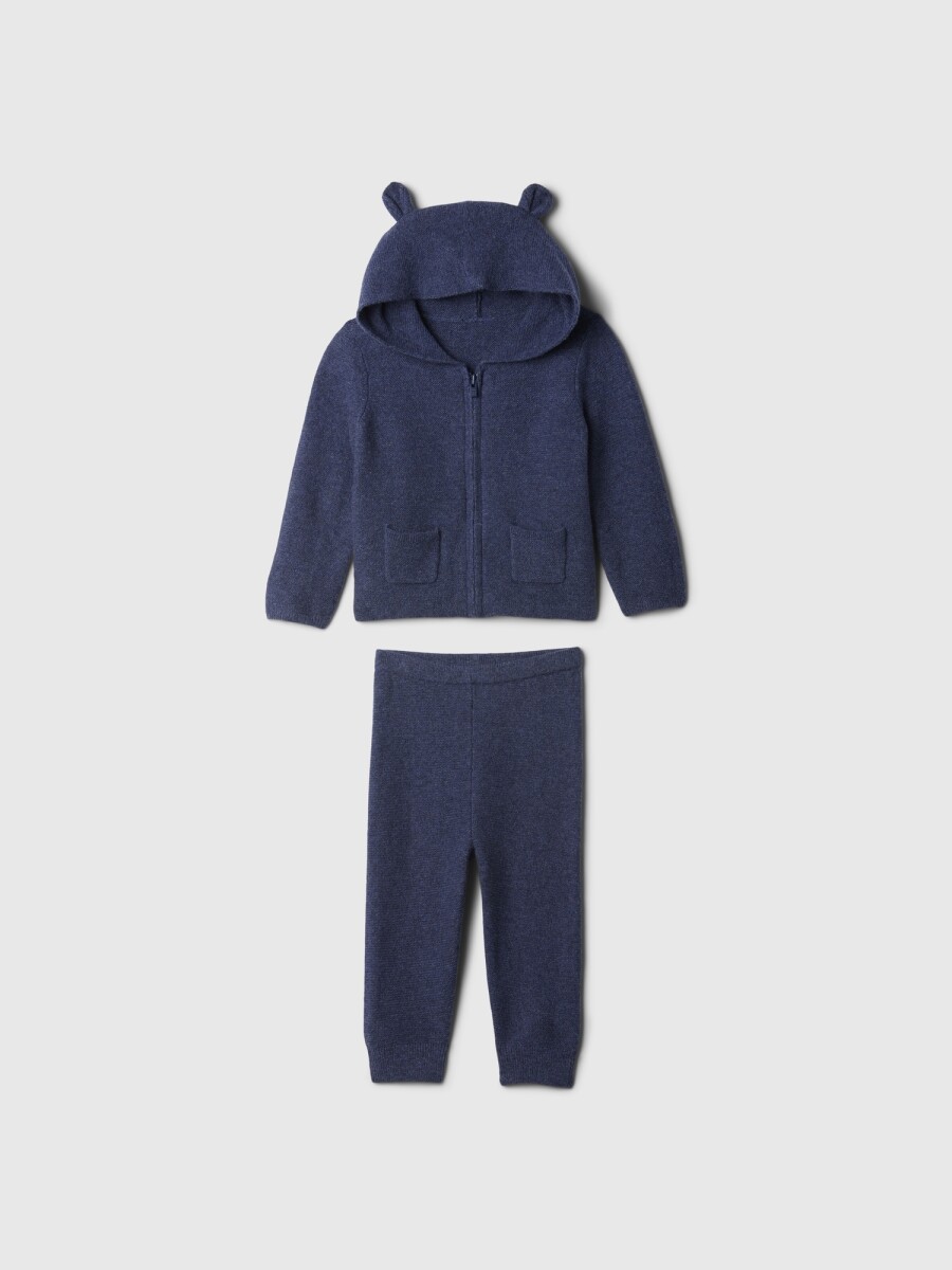 Set Cashsoft Canguro Y Pantalòn Bebé - Navy Heather 