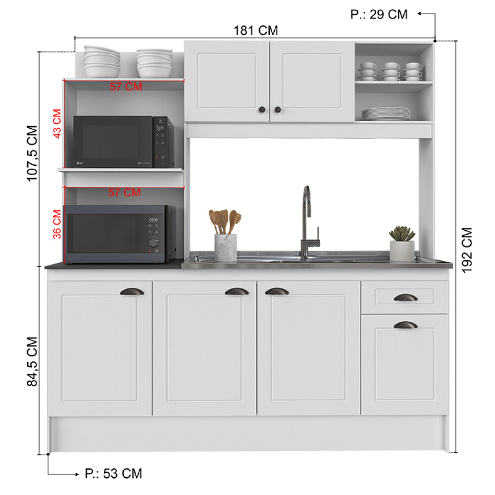 MUEBLE DE COCINA KIT LÍNEA AMERICANA 6 PUERTAS 1 CAJÓN MUEBLE DE COCINA KIT LÍNEA AMERICANA 6 PUERTAS 1 CAJÓN