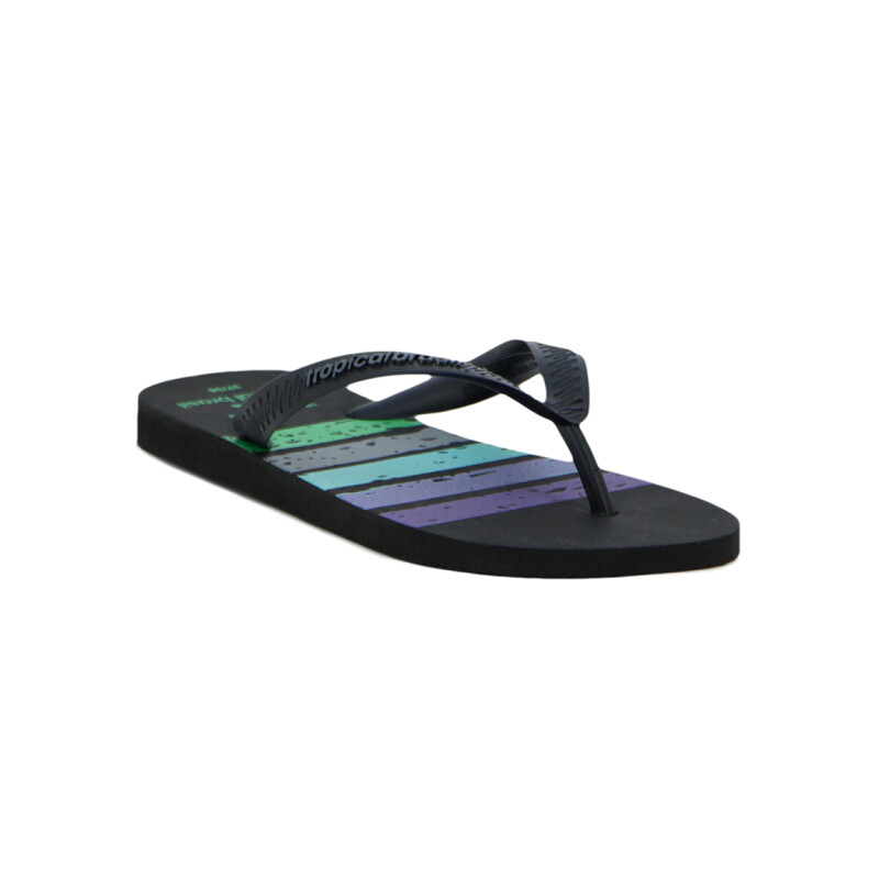 Tropical Brasil Ojota Estampado De Hombre - Negro Negro