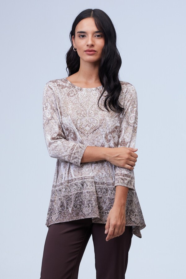 Blusa Brillos TOSTADO/MULTI