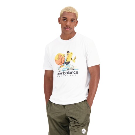 Remera New Balance de Hombre - Hoops Cotton - MT31589WT WHITE