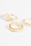 Set anillos stripe dorado