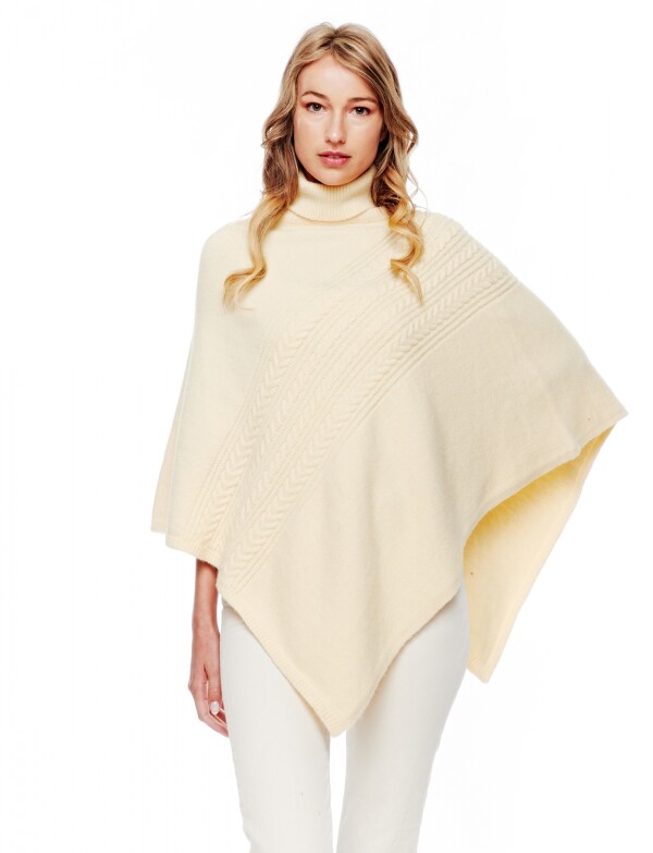 Poncho Trenza BEIGE CLARO