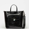 Shopper The Circle en cuero croco Negro