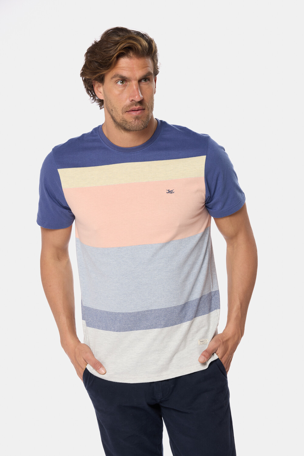 REMERA RAYADA Coral