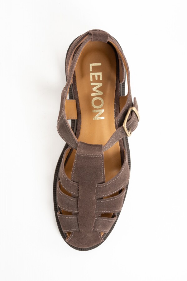 Cangrejera Gamuza Chocolate