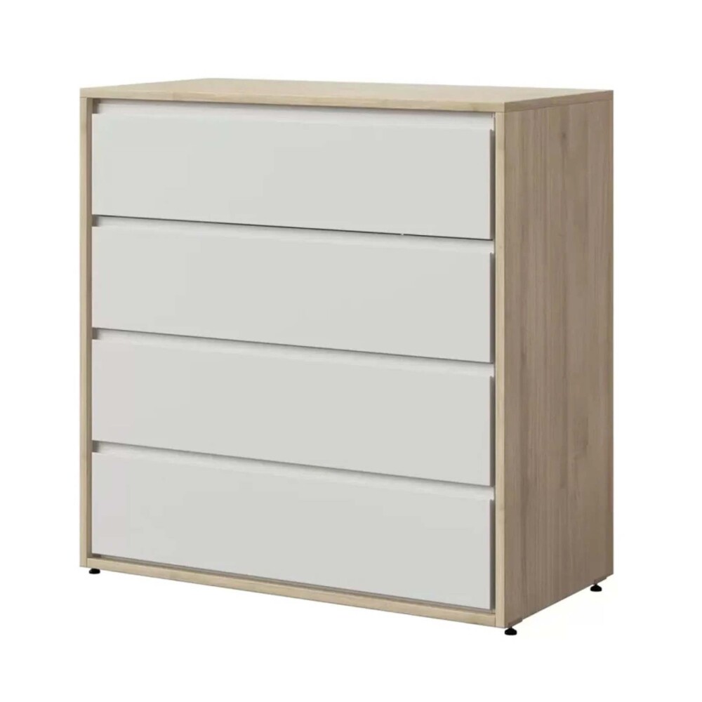 ROCKY 4 CAJONES MDF-Y-MADERA BLANCO CÓMODA KIDS 3C