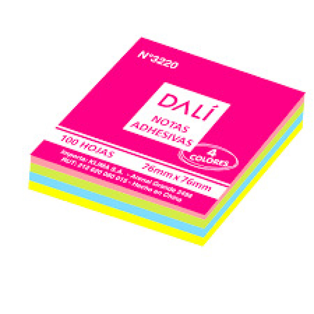 Notas Adhesivas 4 Colores 76Mm X 76Mm Dalí #Notas Adhesivas 4 Colores 76Mm X 76Mm Dalí