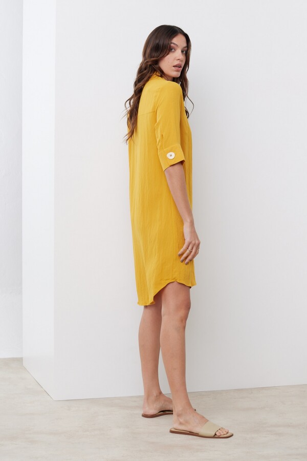 Vestido Botones MOSTAZA