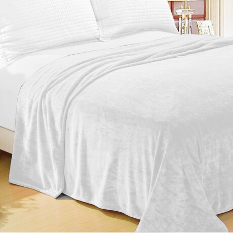 Frazada Home Class de Flannel King Blanco