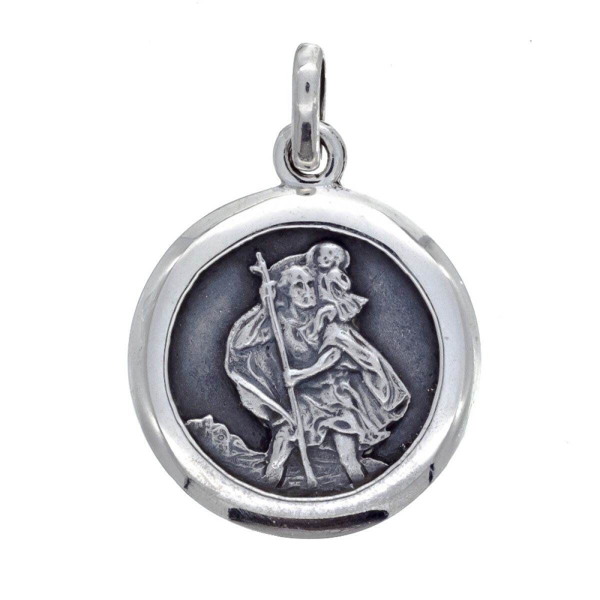 Medalla religiosa de plata 925, SAN CRISTOBAL. 