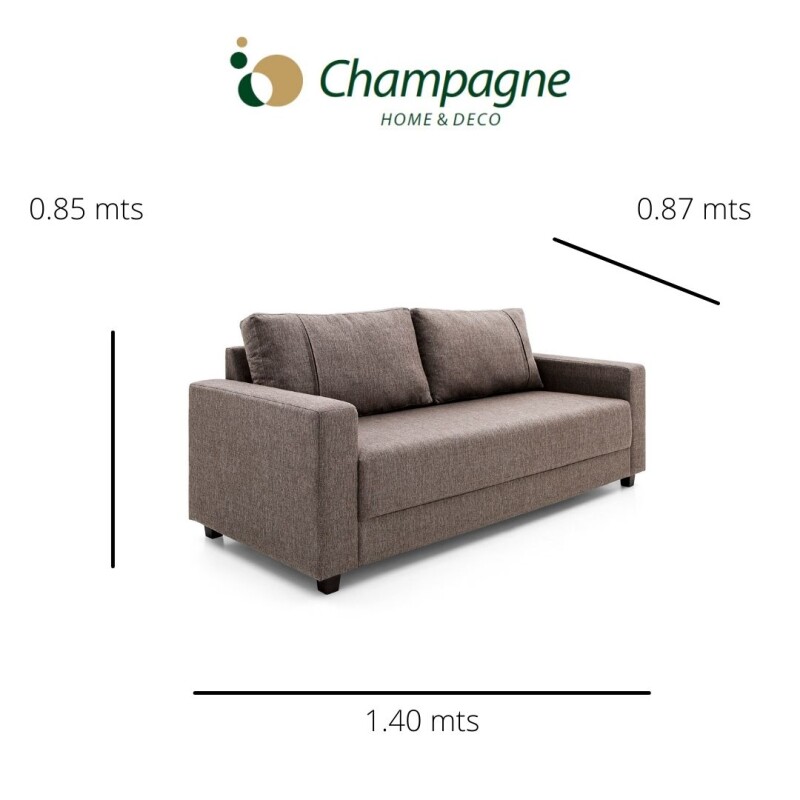 SOFA 2 CUERPOS - TAPIZADO TELA TRAMADA CRUDA CON NEGRO SOFA 2 CUERPOS - TAPIZADO TELA TRAMADA CRUDA CON NEGRO