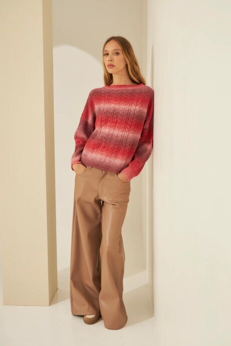 SWEATER SHAGGY BORDO