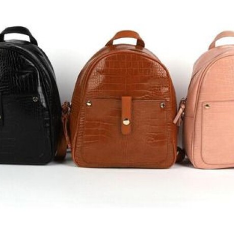 Mochila croco en cuerina Canva Negro