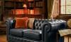 Sillón 100% Cuero - 2 Cuerpos - Chesterfield Negro