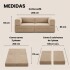 Sofá Sillón Cama ComboHome Teddy Premium 3 Cuerpos Corderoy Marrón 1