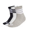 Medias Unisex Adidas 3S Ess C Mid 3P Negro - Blanco - Gris