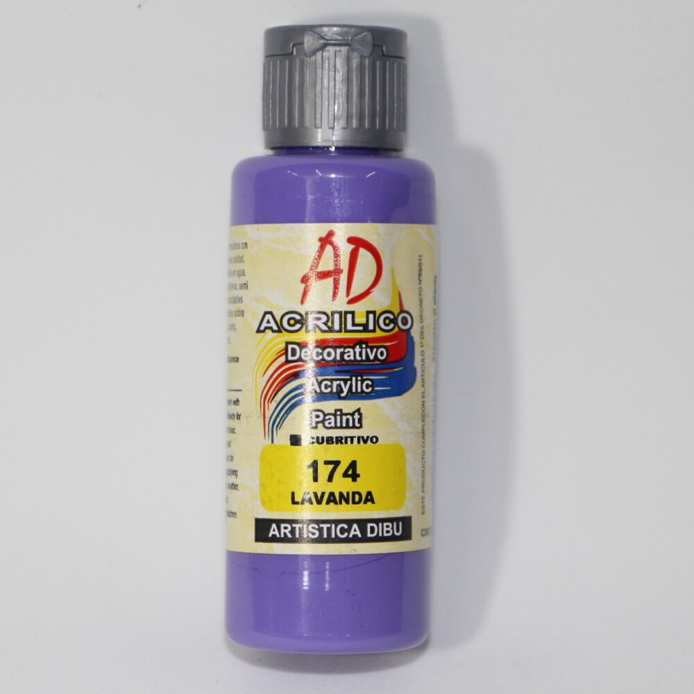 PINTURA ACRILICA ARTISTICA DIBU 60 ML. DIFERENTES COLORES COLOR LAVANDA 174