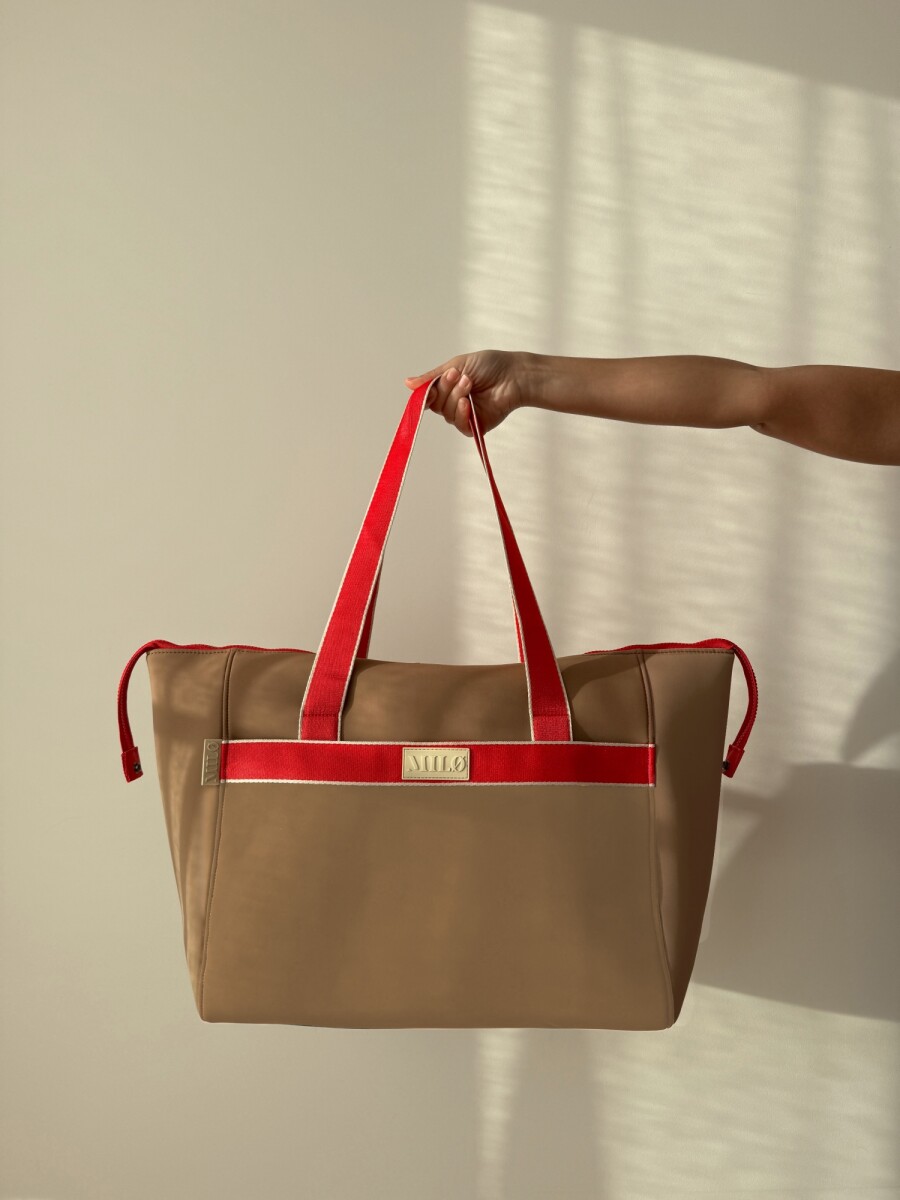 Bolso Zipper SS26 - Caramel & red 