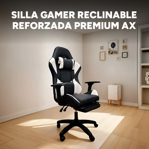 Silla Gamer Reclinable Reforzada Apoyapies Comoda Premium Ax Silla Gamer Reclinable Reforzada Apoyapies Comoda Premium Ax