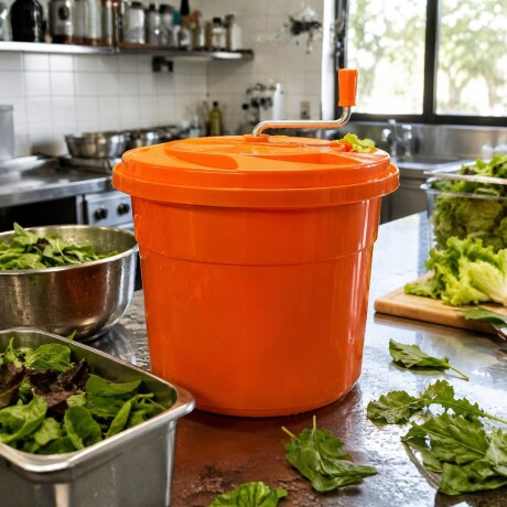 Centrifugadora de Verduras de Acrílico Naranja 25 Litros Centrifugadora de Verduras de Acrílico Naranja 25 Litros