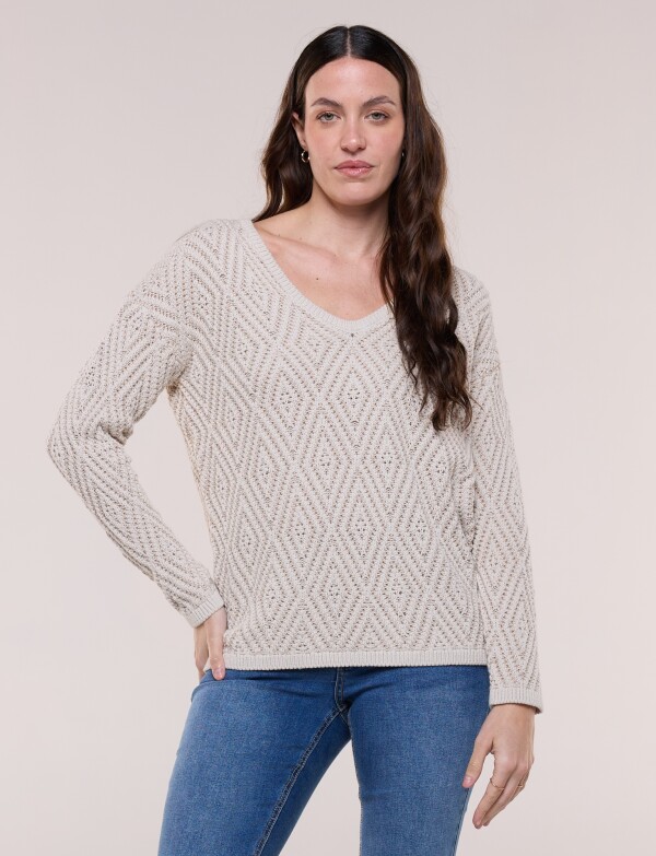 Buzo Algodon Rombos BEIGE/MULTI