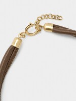 Collar Corto De Eslabones Con Cordón marron