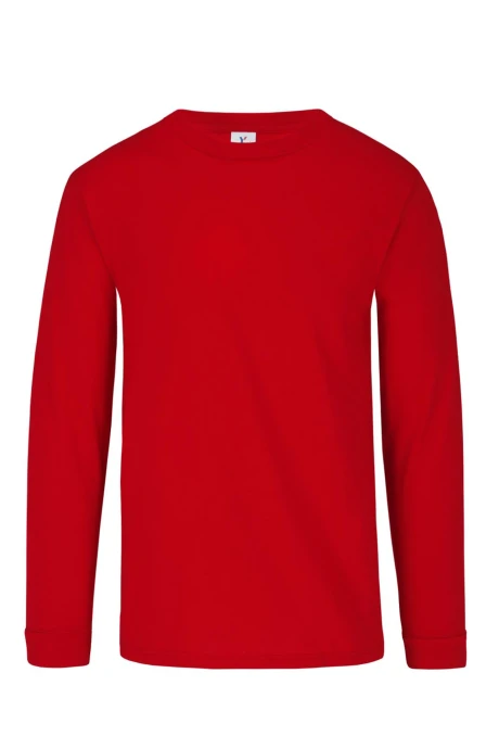 Camiseta a la base niño manga larga Rojo