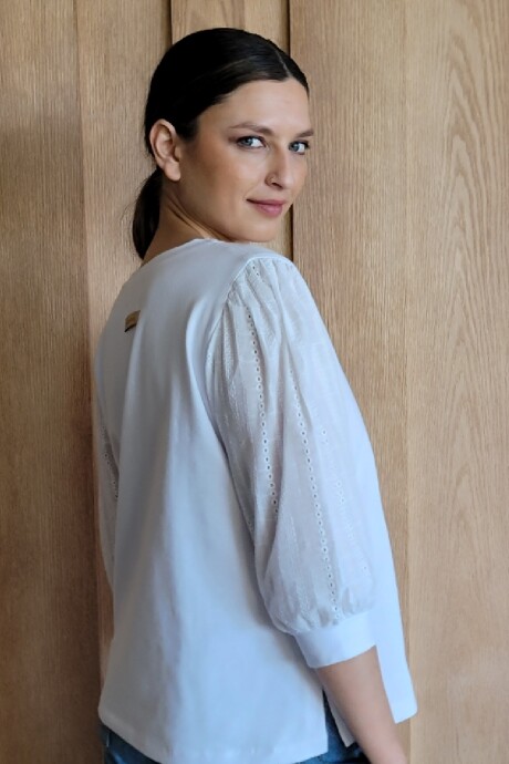 Remera Rita Broderie blanco