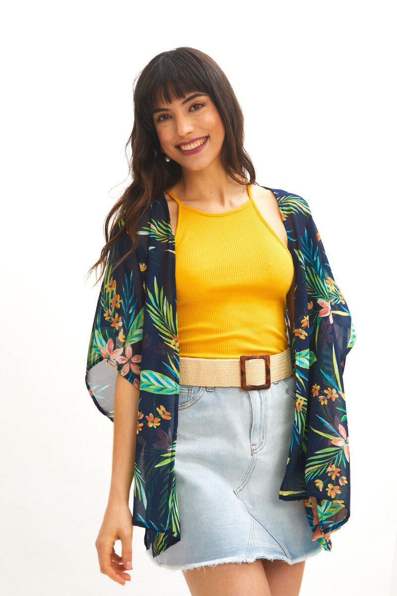 Kimono Amarilis - Azul Marino — Saura