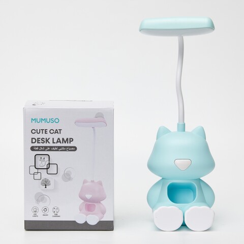 LÁMPARA DE ESCRITORIO LINDA CON GATO - AZUL CLARO LÁMPARA DE ESCRITORIO LINDA CON GATO - AZUL CLARO