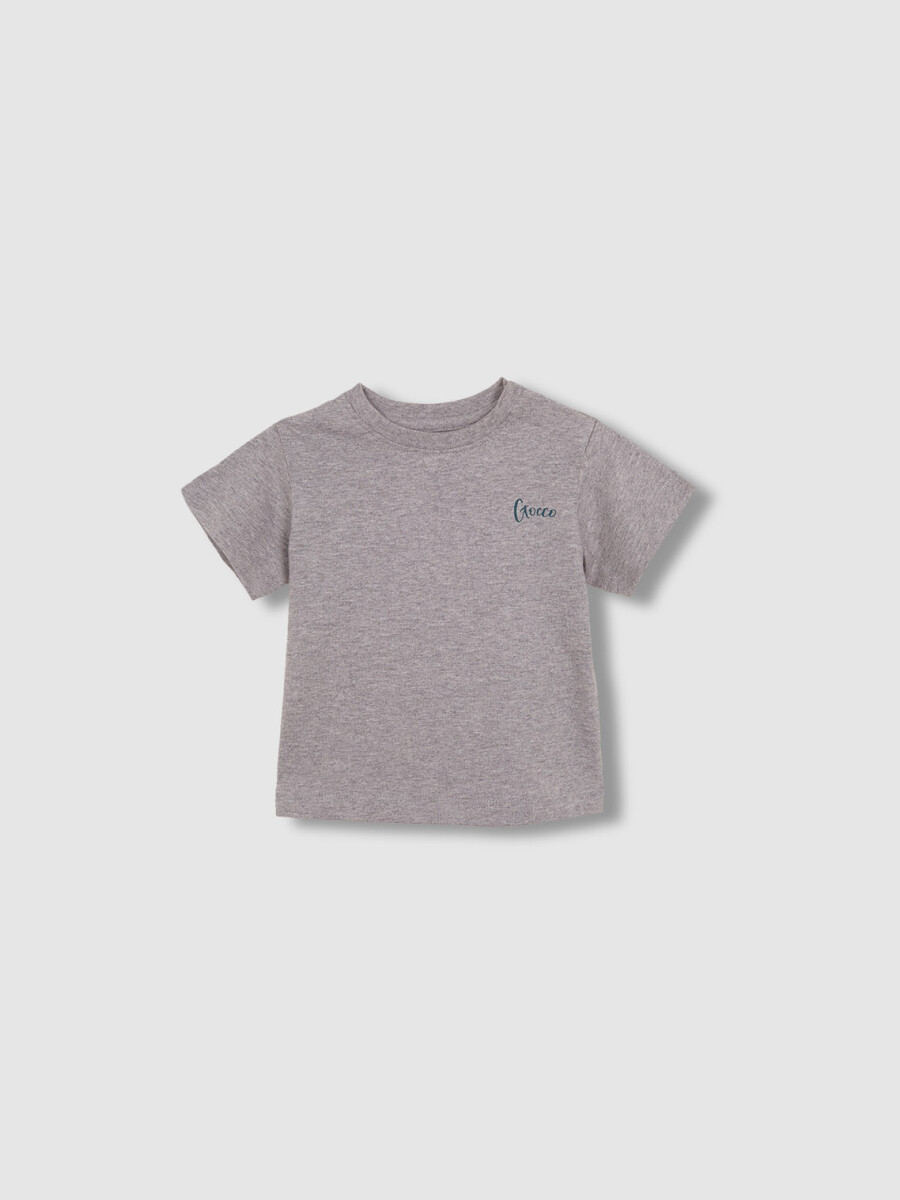 Camiseta Con Print Gris